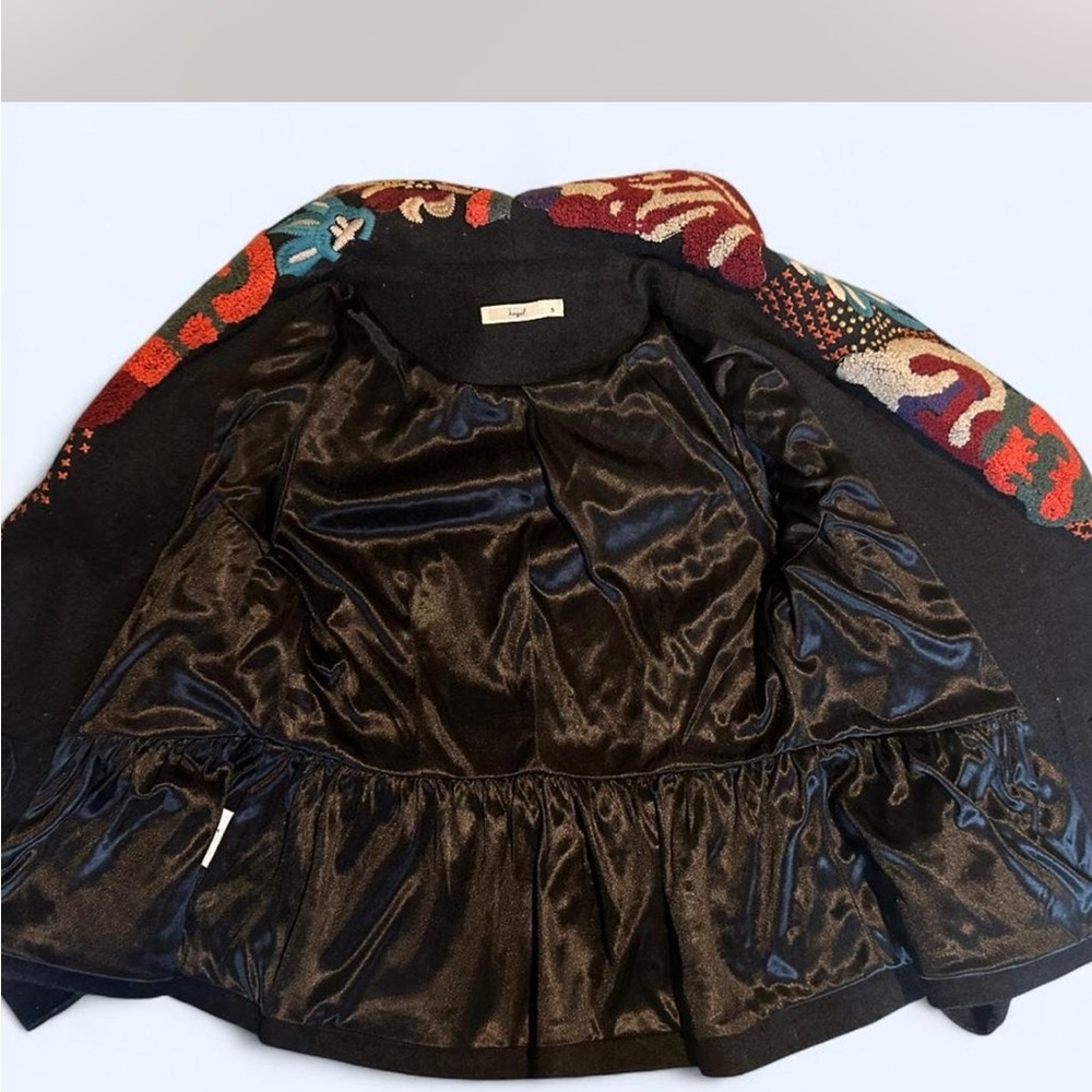 Anthropologie Black Multicolor Embroidered  Cardigan/jacket - Picture 6 of 7